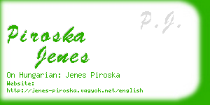 piroska jenes business card